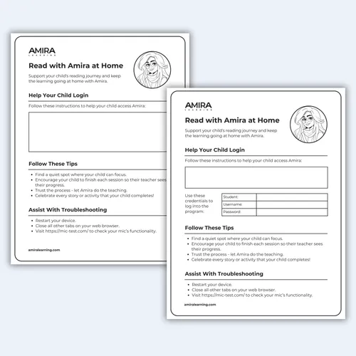 Amira at Home Handout preview