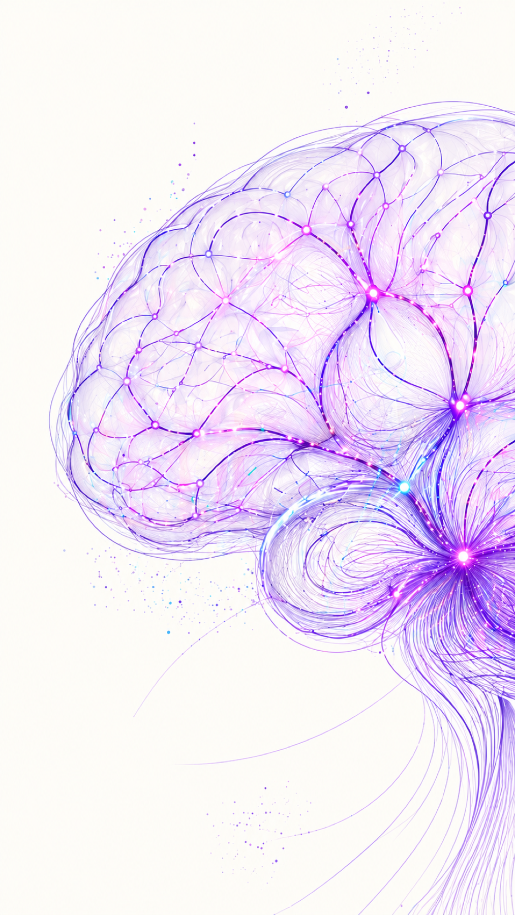 Illustration of a brain with connected neural pathways